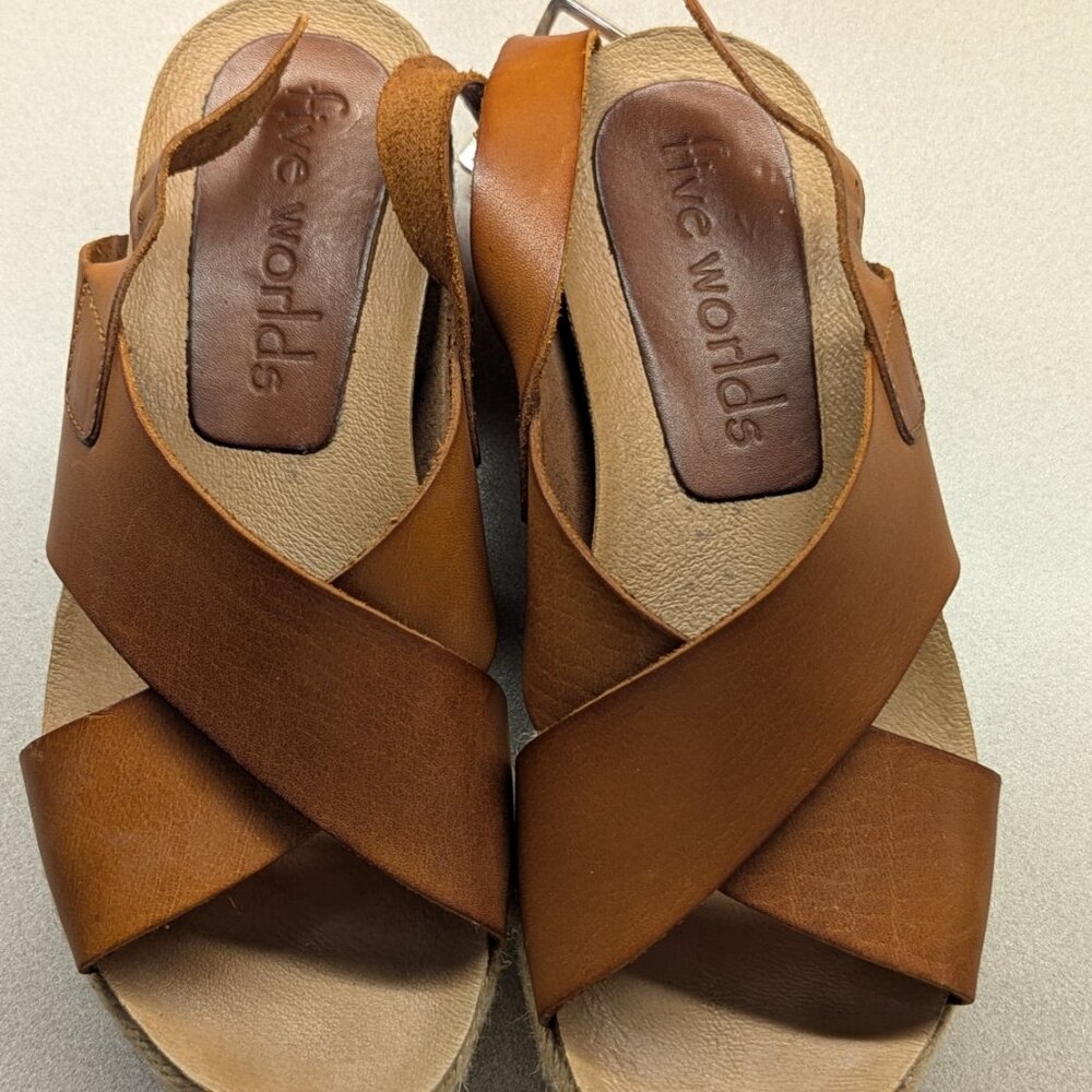 Beautiful Carmel Leather Platform Sandals